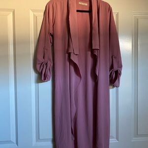 Pink duster coat